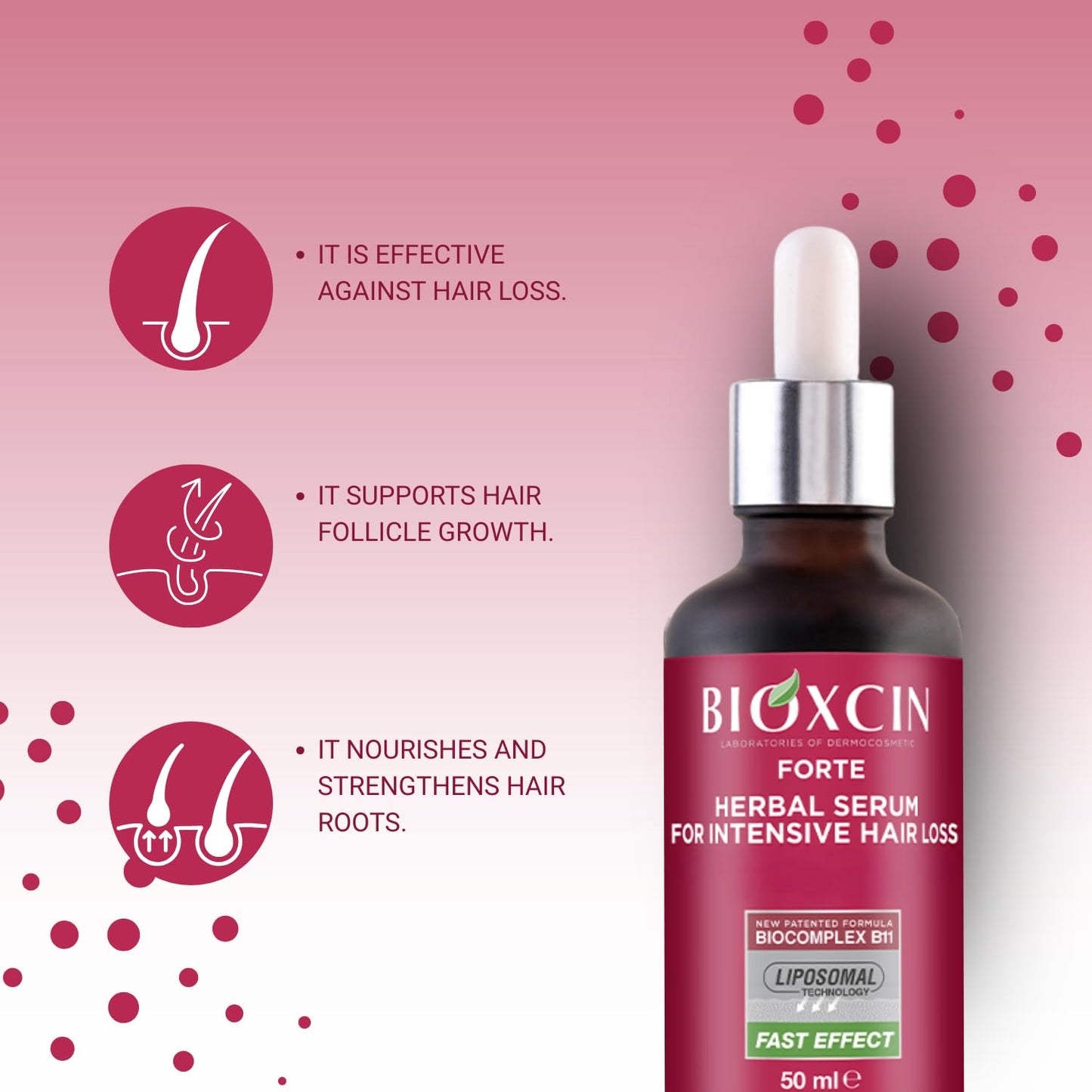 Anti-Hair Loss Serum - Biotin & Keratin Hair Oil Treatment for Thinning Hair | Nourishing Scalp Serum, 3 x 50 ML