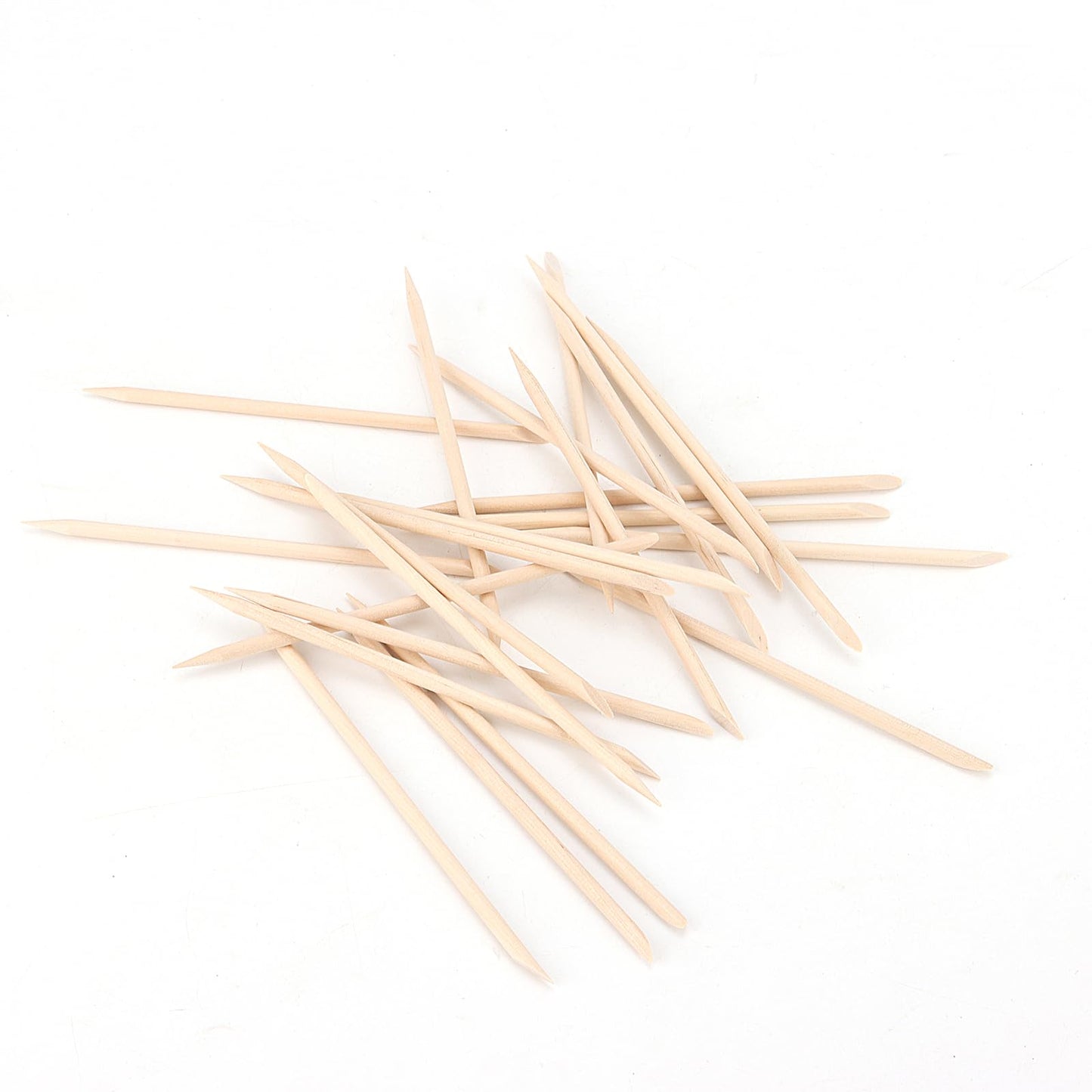 SOUJAP 2400Pcs 4.5 Inch Orange Wood Nail Sticks, Double Sided Wood Cuticle Pusher Tool, Wooden Cuticle Sticks for Manicure, Pedicure