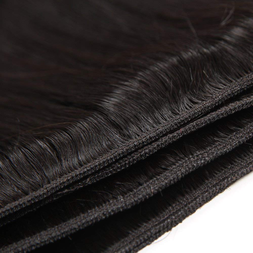 Straight Bundles Human Hair 14 16 18 Inch Deals Brazilian Weave 100% Unprocessed Virgin Remy Double Machine Weft Human Hair 3 Bundles Straight Natural Color