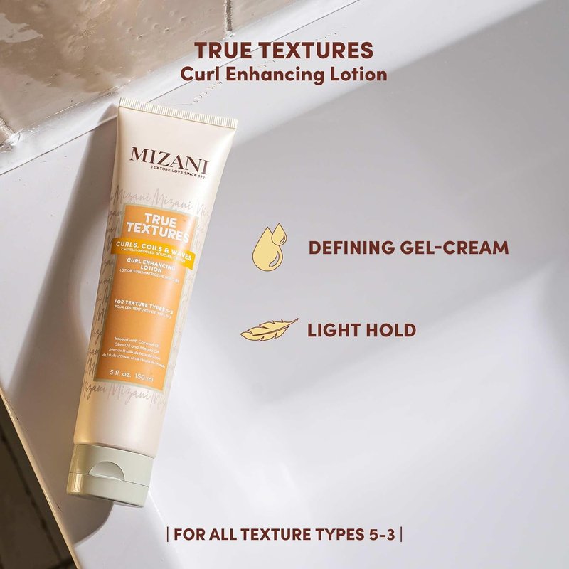 Mizani True Textures Curl Enhancing Leave In Conditioner - Moisturizing Curl Cream, Smooths and Adds Hair Shine, With Coconut Oil, For Curly Hair