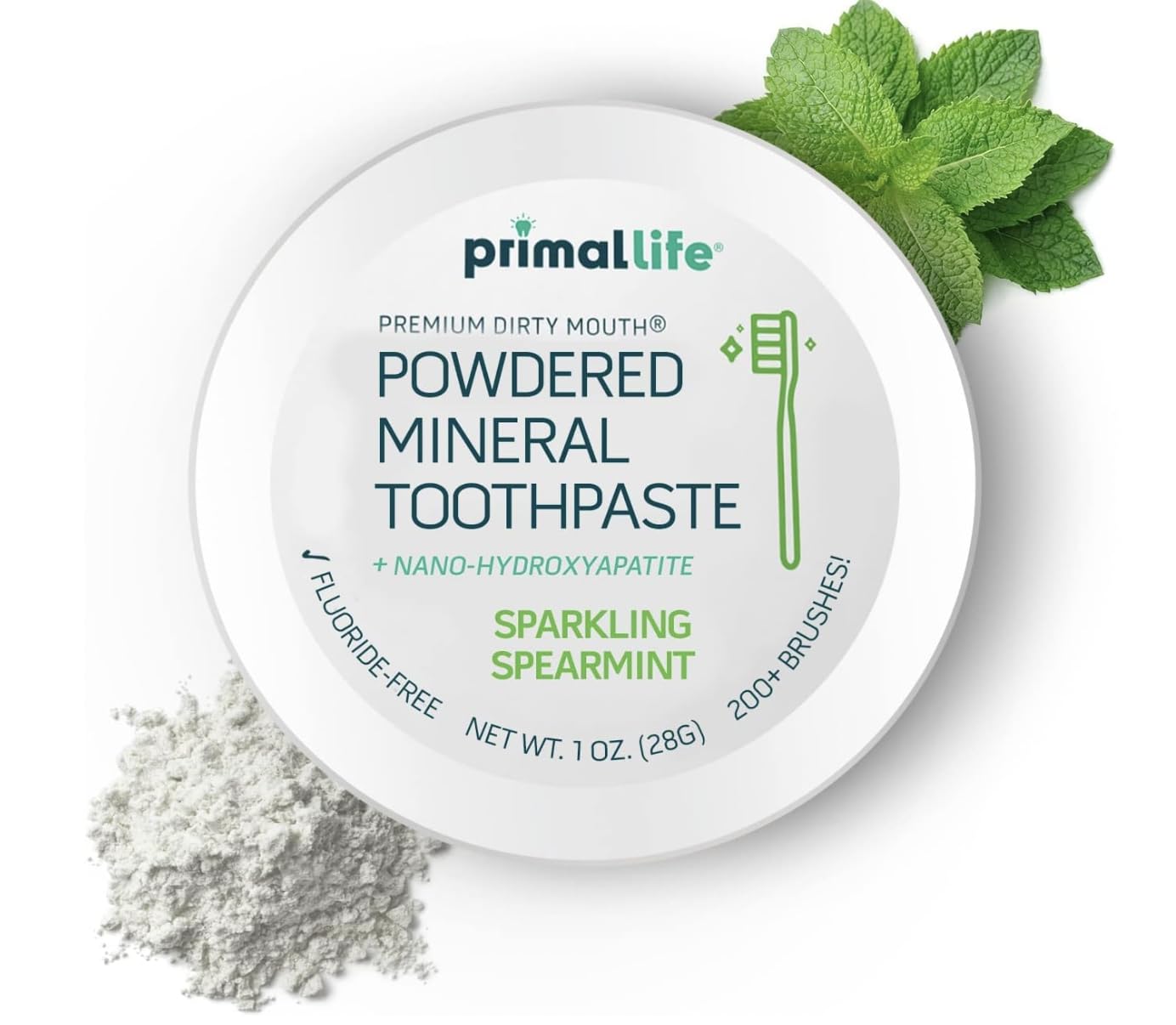 Primal: Life!!! Organics - Dirty Mouth Gum Serum, Natural Essential Oils, Promotes Good Breath, Gentle Mouthwash AND Dirty Mouth Toothpowder, Tooth Cleaning Powder, Spearmint, 1 oz + LuxProdX Sticker