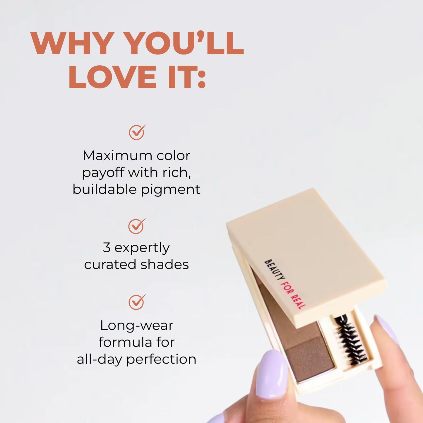 Beauty For Real Brow Max Ombre Brow Powder, Light - Shapes, Balances & Defines Eyebrows - Long-Wear Formula - Vegan, Cruelty Free & Paraben Free