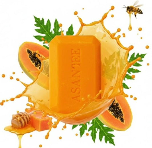 ASANTEE PAPAYA & HONEY Soap 4.40 Oz (Pack of 6)