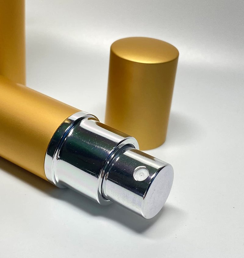 Portable 10ML Travel Perfume Atomizer Spray Bottles - 20 Pack Metal Gold Set