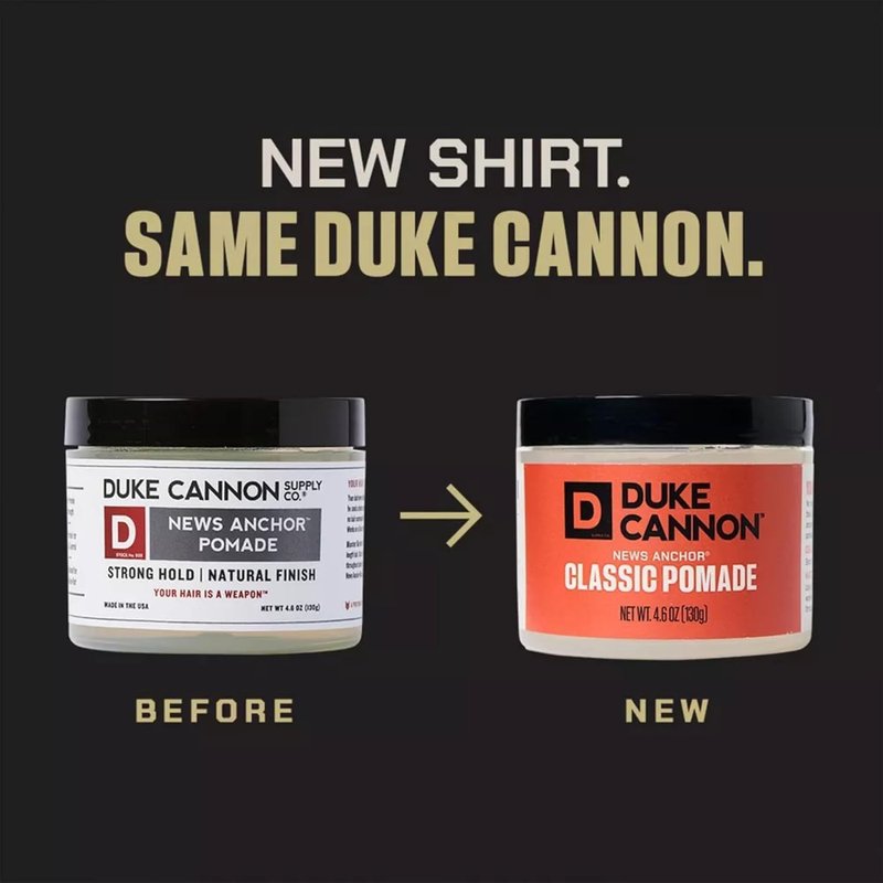Duke Cannon Supply Co. Flexible – 4.6 oz – Strong Hold, No Shine, Water-Based for Easy Washout, Adds Texture & Volume for Shorter Hairstyles (News Anchor Classic Pomade)