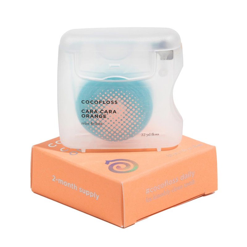 Cocofloss Expanding Woven Dental Floss by Cocolab, Waxed Tooth Floss for Daily Oral Care, Coconut Oil Infused, Vegan, for Adults and Kids, Orange Scent, 1 Pack
