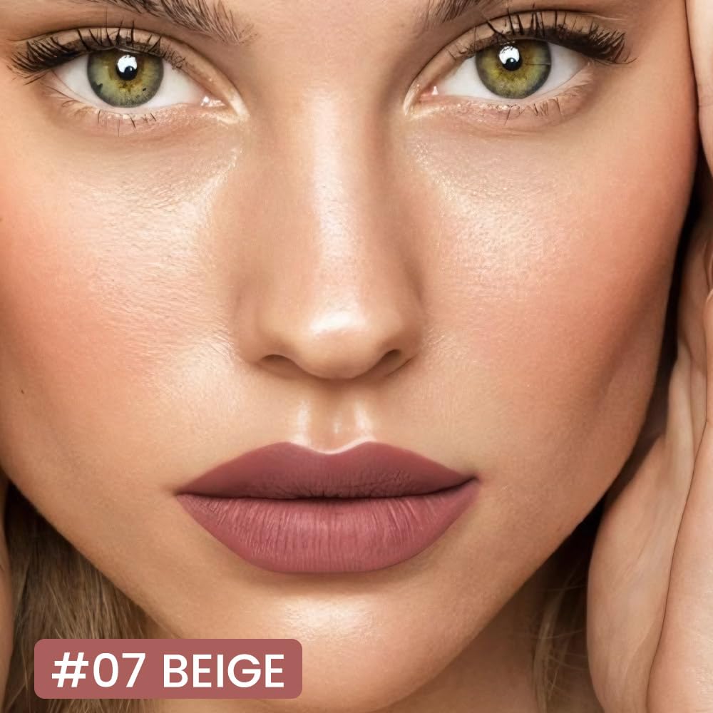 Kaely Beige Longwear Liquid Lip Liner Waterproof, 24 Hour Long Lasting Lip Liner Stain Marker Pen, 2-in-1 Matte Semi Permanent Lipliner & Lipstick, Vegan & Cruelty-Free, 07