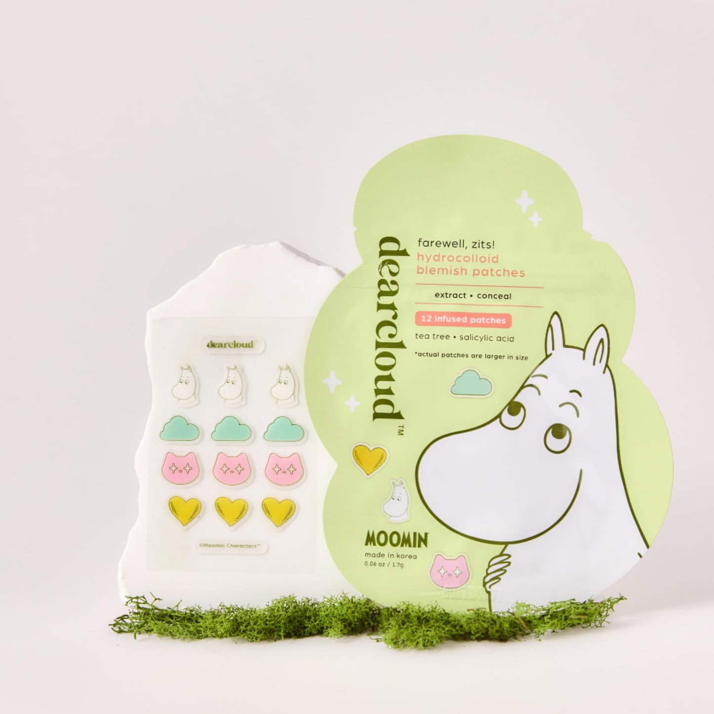 dearcloud Moomin Hydrocolloid Blemish Patches - 36 Count - Pimple Patches for Face, Acne Spot Treatment With Tea Tree Oil & Salicylic Acid (Farewell, Zits!)