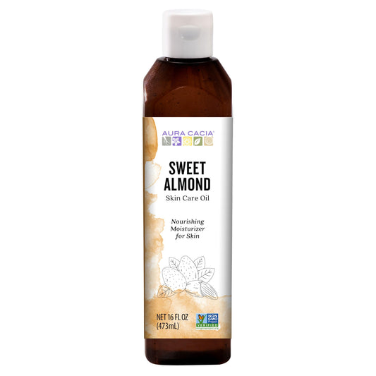 Aura Cacia Natural Skin Care Oil Sweet Almond | 16 Fl Oz (Pack of 2)