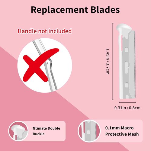 Replacement Blades Compatible with Tweezerman Facial Razor, 20 Count (Pack of 1)