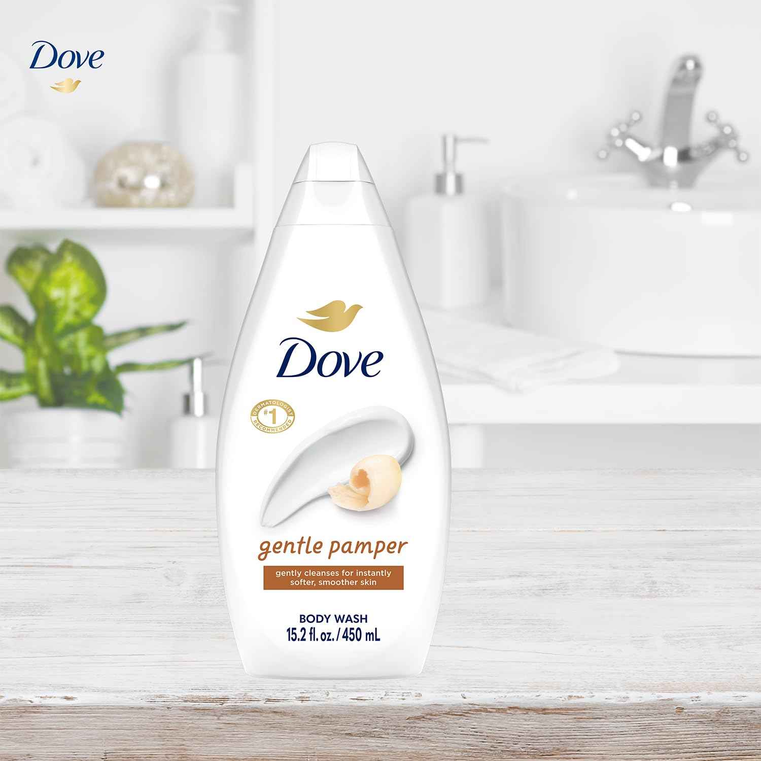 Dove Body Wash, Gentle Pamper 2-Pack – Soothing Moisturizing Cleanser for Soft Skin, 15.22 Oz Ea