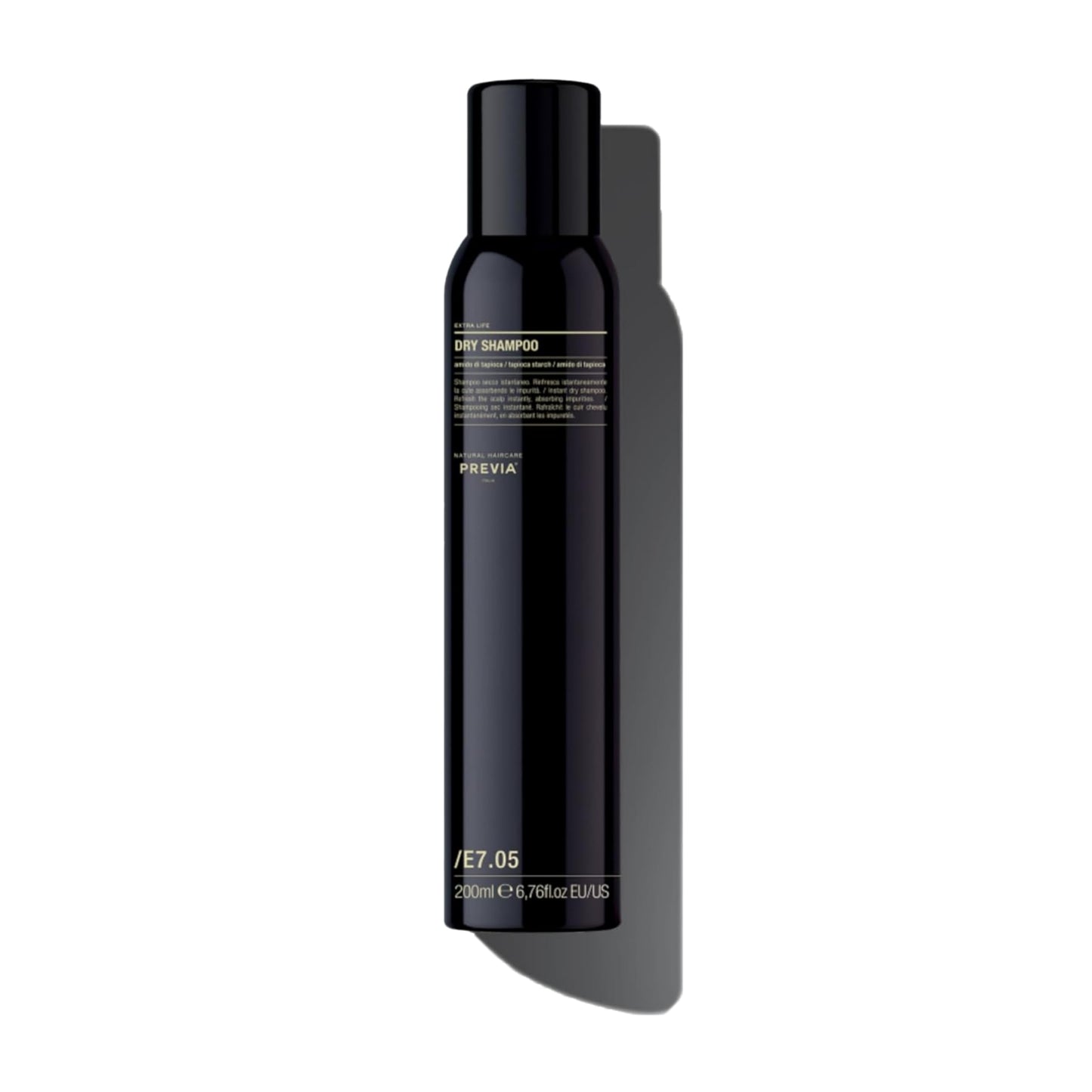 PREVIA Extra Life Dry Shampoo | Instant Scalp Refresh with Natural Tapioca Starch | Absorbs Excess Oil & Impurities | Fruity, Fresh, Woody Fragrance | Vegan Haircare for All Hair Types | 6.76 oz