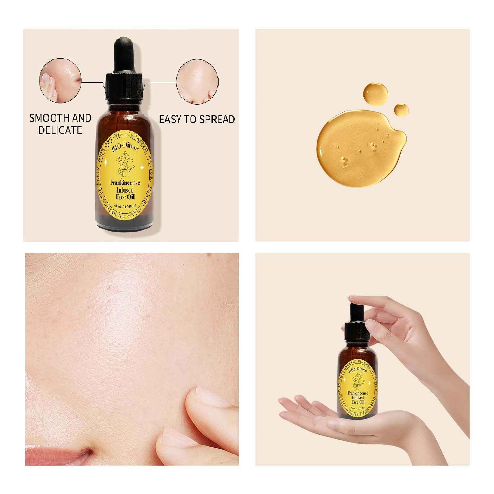 GHTPJ Frankincense Resin Oil, Natural Castor and Jojoba Oils Cold Pressed Serum Face Hydrates Anti-Aging Organic Frankincense Oil. -2Pcs