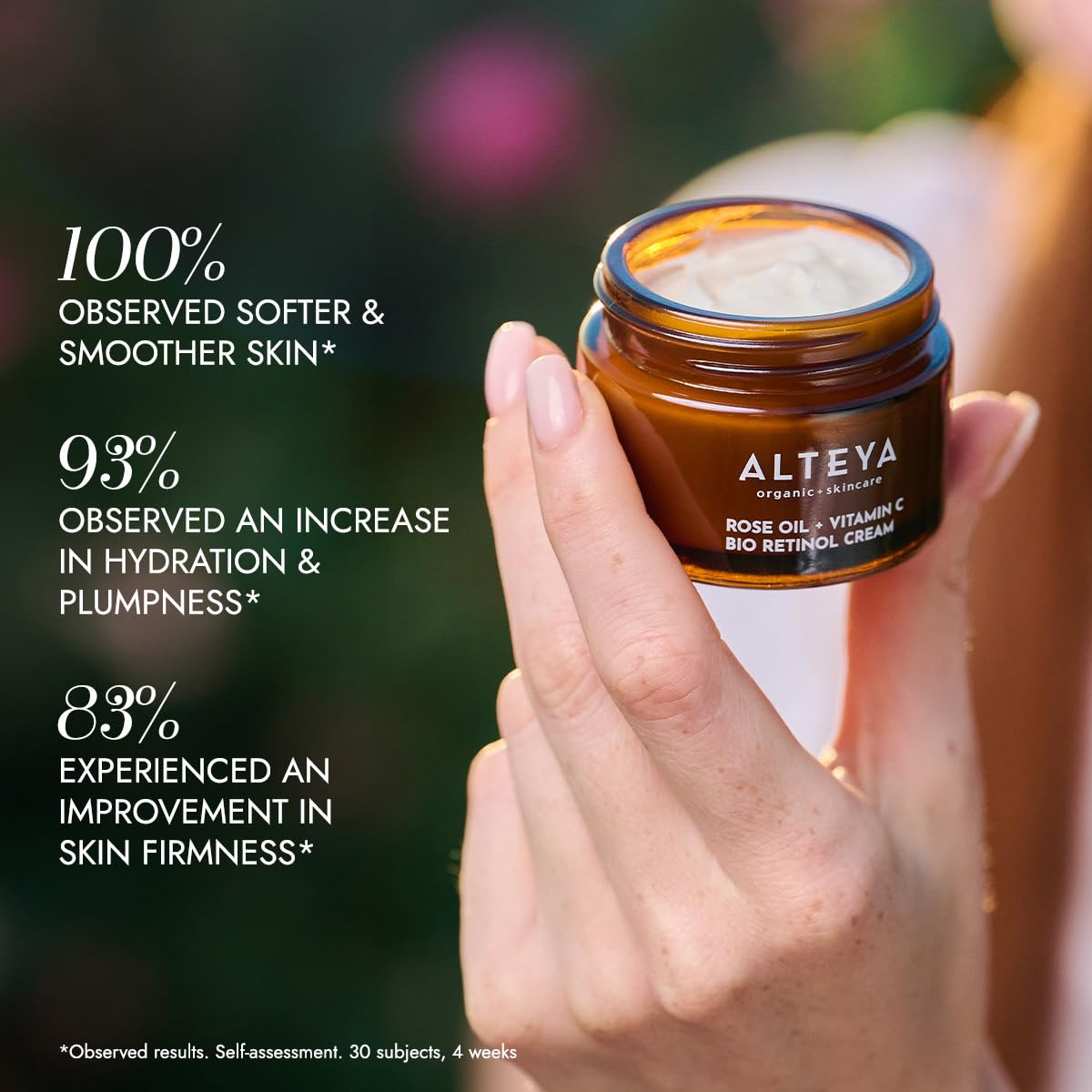 Alteya Organic Luminous Rose Pure Moisture Face Cream 50 ml - NaTrue Certified Organic 100% Pure Natural, Lightweight Hydration, All Skin Types