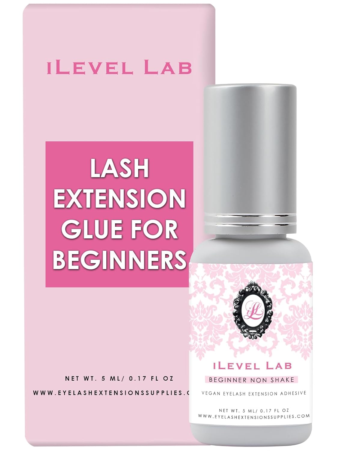 Non Shake Extra Strong Eyelash Extension Glue - 0.17 fl. oz | 3-4 Sec Drying Time, 4 Weeks Retention, Black Adhesive