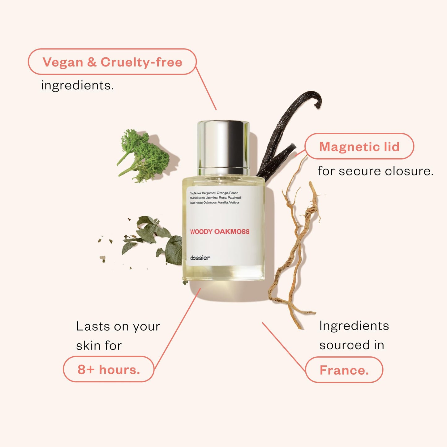 Dossier - Woody Oakmoss - Eau de Parfum - Inspired by Coco Mademoiselle - Long-Lasting Fragrance - Feminine - 3.4 fl oz (100ml)