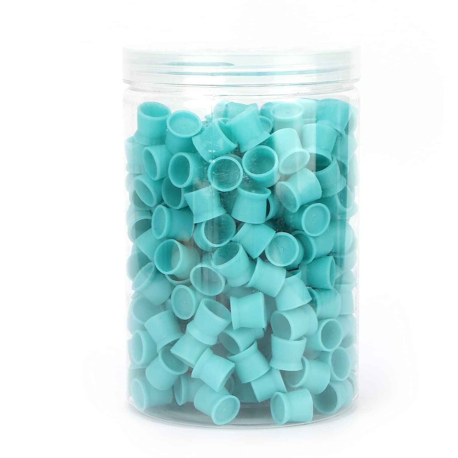 300pcs Ink Cups, Eyebrow Lip Color Cup Silicone Multipurpose Disposable Pigment Cups Ink Paint Cup for Ink Supplies(Blue)