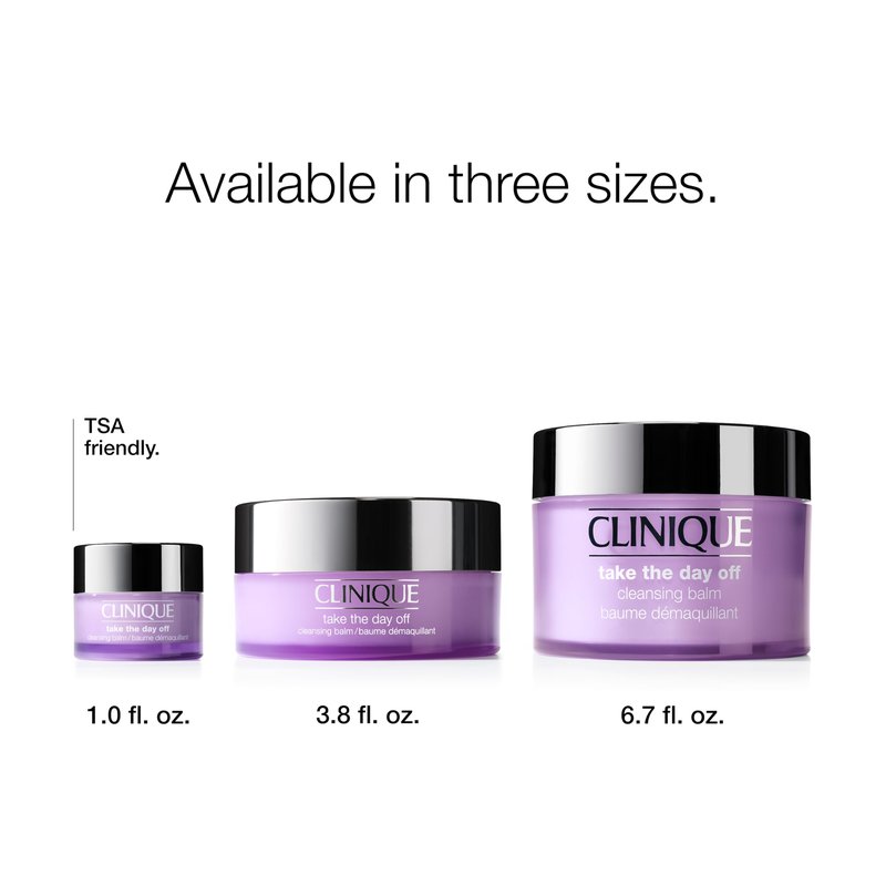 Clinique Take The Day Off Cleansing Balm Makeup Remover | Dissolves Face + Eye Makeup and Sunscreen | For All Skin Types, 1 ounce
