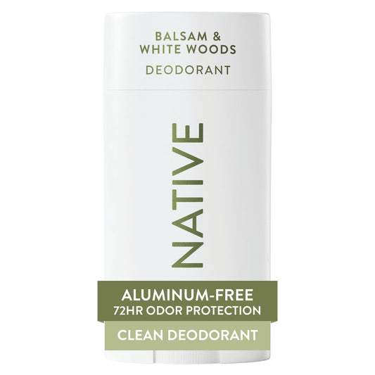 Native Deodorant Contains Naturally Derived Ingredients, 72 Hour Odor Control, Deodorant for Women and Men, Aluminum Free, Balsam & White Woods 2.65oz