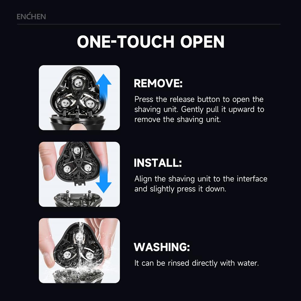 Beard Trimmer for Men, Enchen Blackstone 8 Wet Dry Shaver with 3D Flexible Head, Pop Up Trimmer, Water Proof Cordless Portable Shaver, Ideal Gift for Men