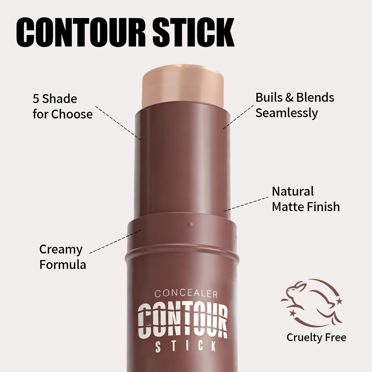 Cream Contour Stick, Cool Toned Contour & Sculpt Stick for Natural Sculpted Face Makeup, Creamy Texture & Non Cakey, Long Lasting Cream Bronzer Stick, Buildable & Highly Pigmented (07 Bronzer)