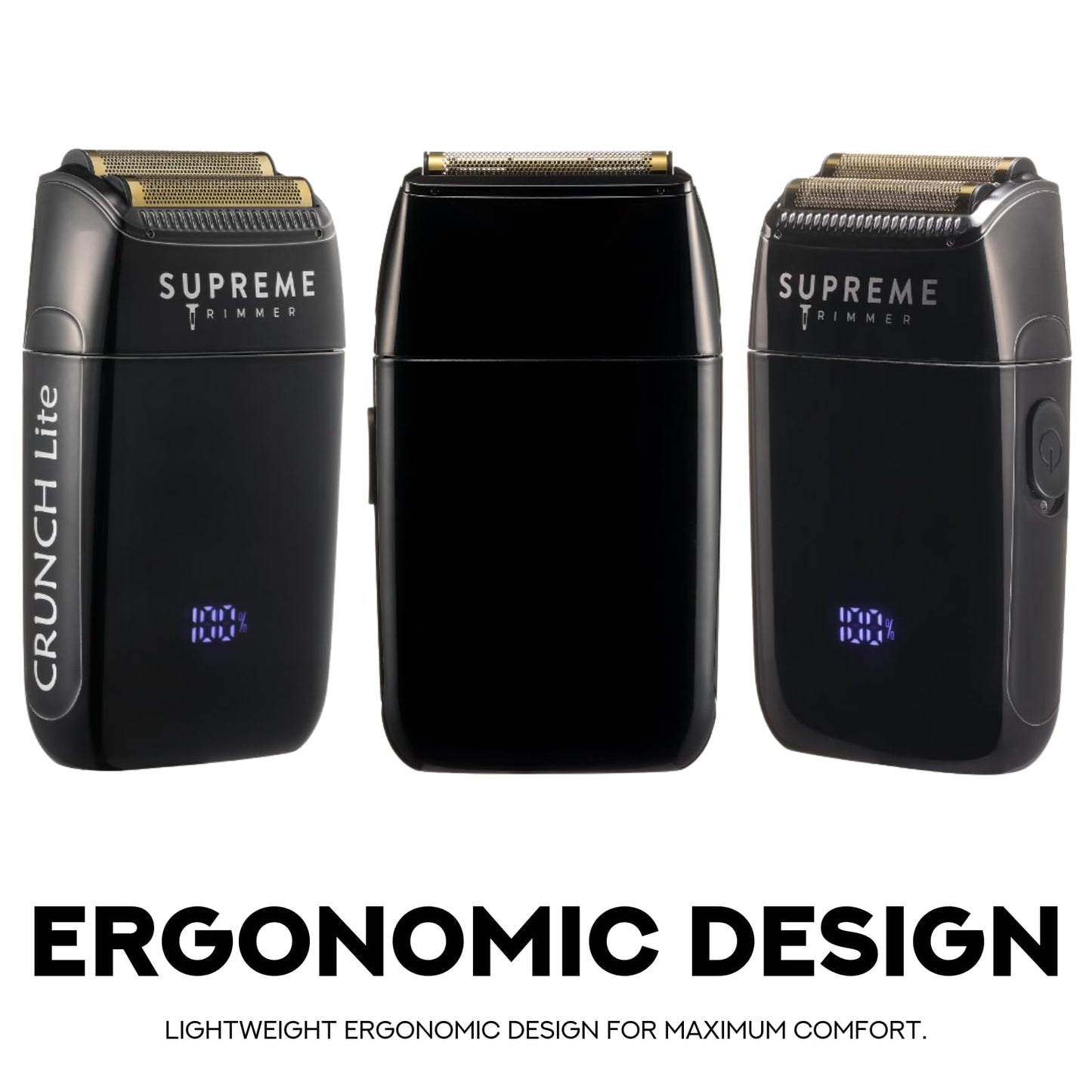 Supreme Trimmer Crunch Lite STF600 | Professional Double Foil Shaver for Men | Cordless & Corded, 60 Min Runtime, Hidden LED Display | Barber Face & Head Finishing Razor