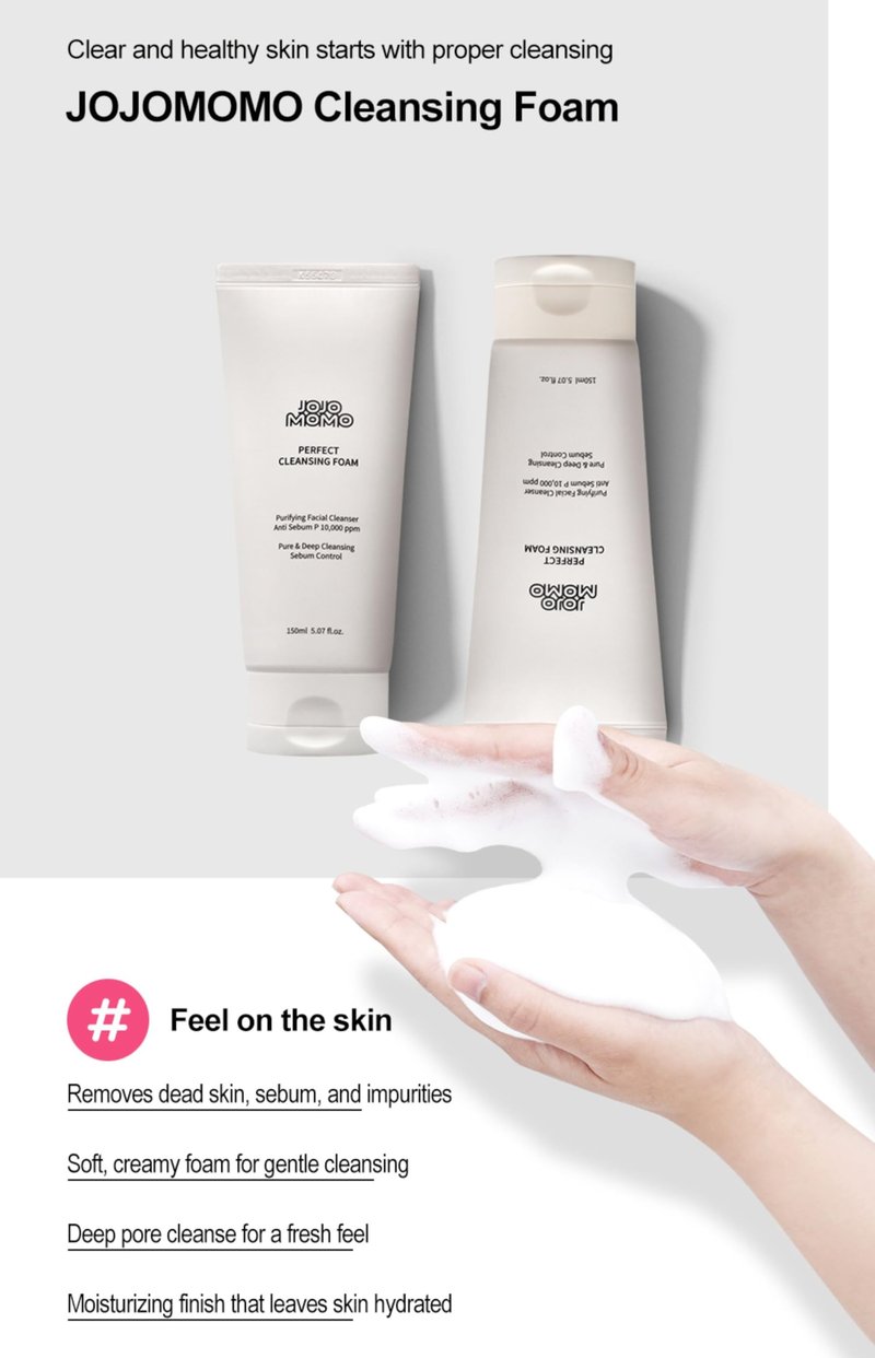 Cleansing Foam, 150ml – Gentle K-Beauty face wash for daily makeup removal. Hydrates and deeply cleanses skin. Non-irritating, Made in Korea.
