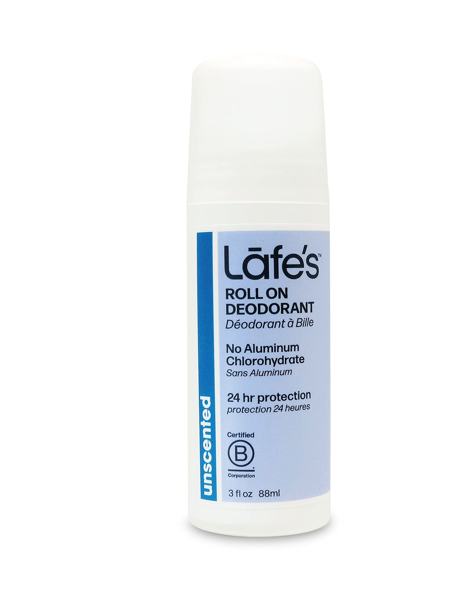 Lafe's Natural Deodorant | 3oz Roll-On Aluminum Free Natural Deodorant for Men & Women | Paraben Free & Baking Soda Free with 24-Hour Protection | Unscented | 6 Pack