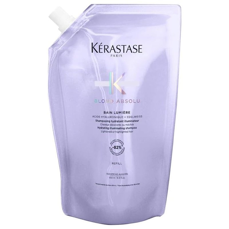 Kerastase Blond Absolu Lumière Illuminating Shampoo For Lightened & Highlighted Hair - Intensely Hydrates & Illuminates Shiny Hair, Removes Impurities & Pollution, 16.9 Fl Oz (Refill)