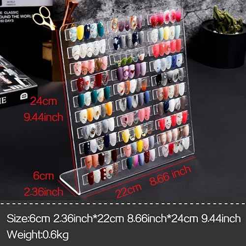 Nail Polish Rack 30 Lattice Nail Art Display Board Clear Acrylic Removable Holder Shelves Display Rack Stand for Nail Art Nail Table Mesa Para Manicura Profesional