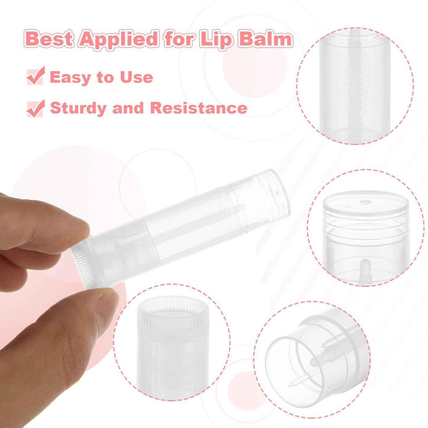 ACXFOND 100Pcs Twist-up Lip Balm Tubes with Filling Tray and Spatula, 5.5ml (3/16 Oz) Empty Plastic Lip Gloss Balm Containers for DIY Homemade Lipsticks, Chapsticks and Homemade Solid Perfume
