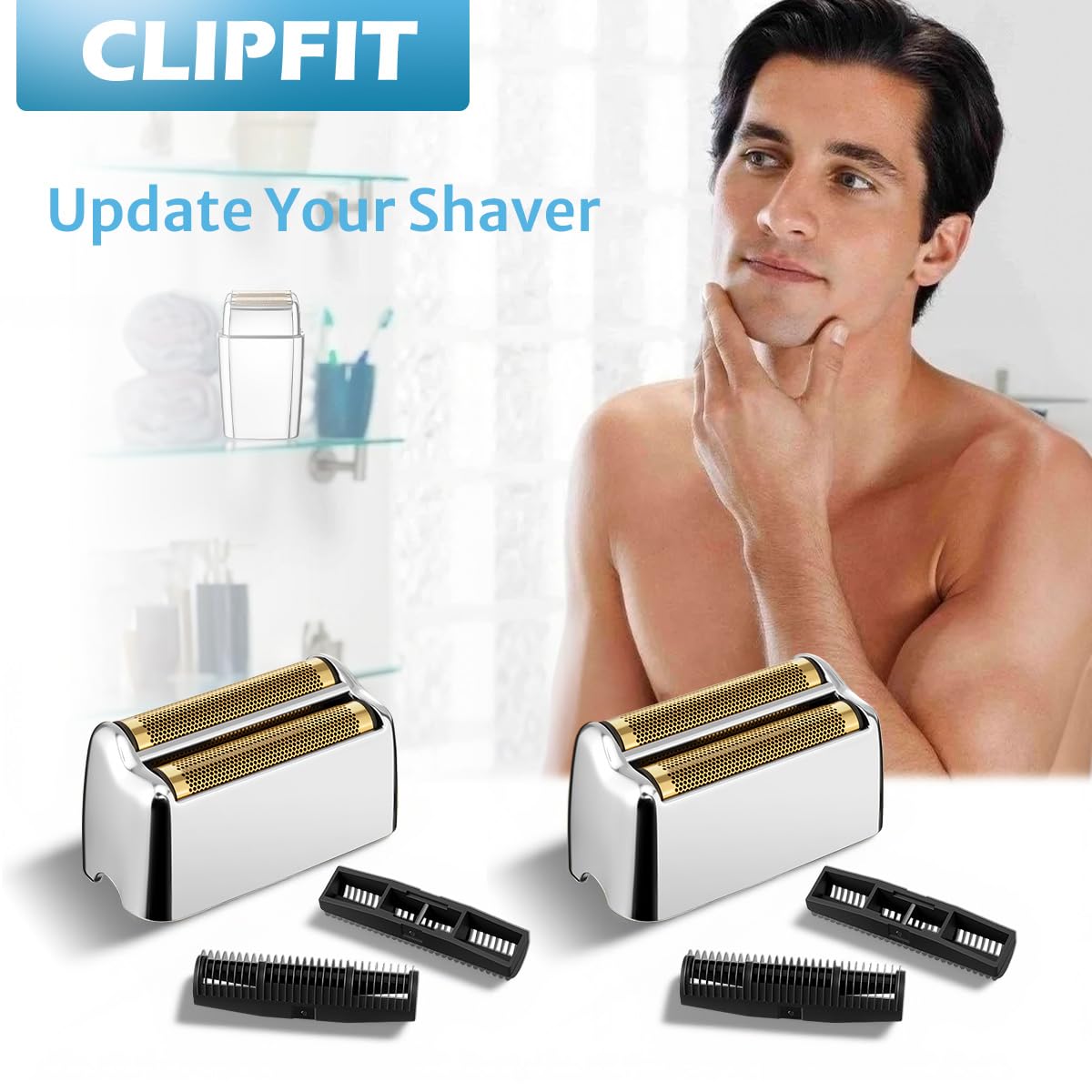 FXFS2 Foil Shaver Replacement Foil Compatible with Babyliss Foil Shaver FXFS2, Silver Color, 2Pack