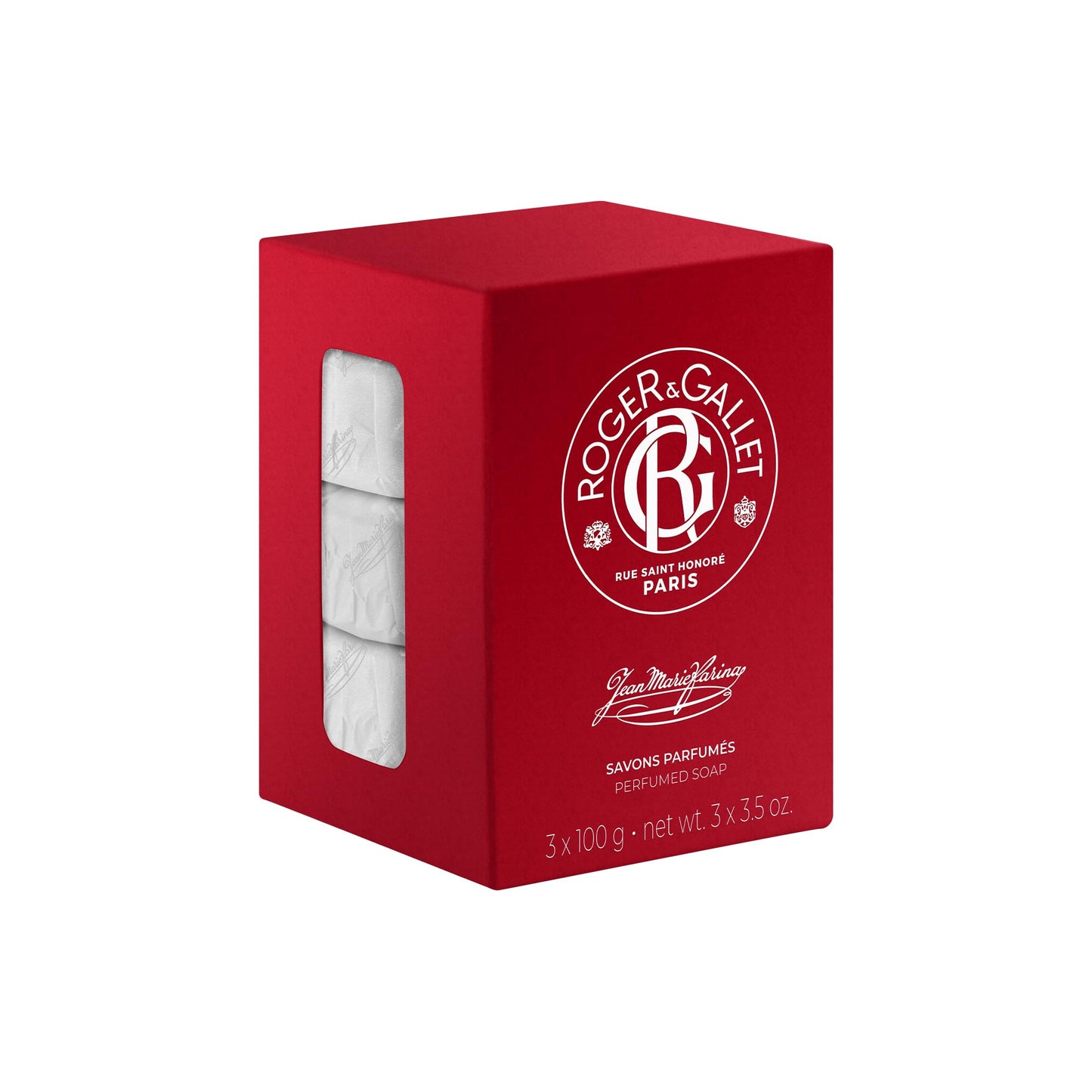 ROGER & GALLET Perfumed Soap Bar – French-Milled Gentle Cleansing Soap with Citrus & Aromatic Fragrance, 99% Natural Origin Ingredients (Jean Marie Farina | 3 Pack x 3.5 oz)
