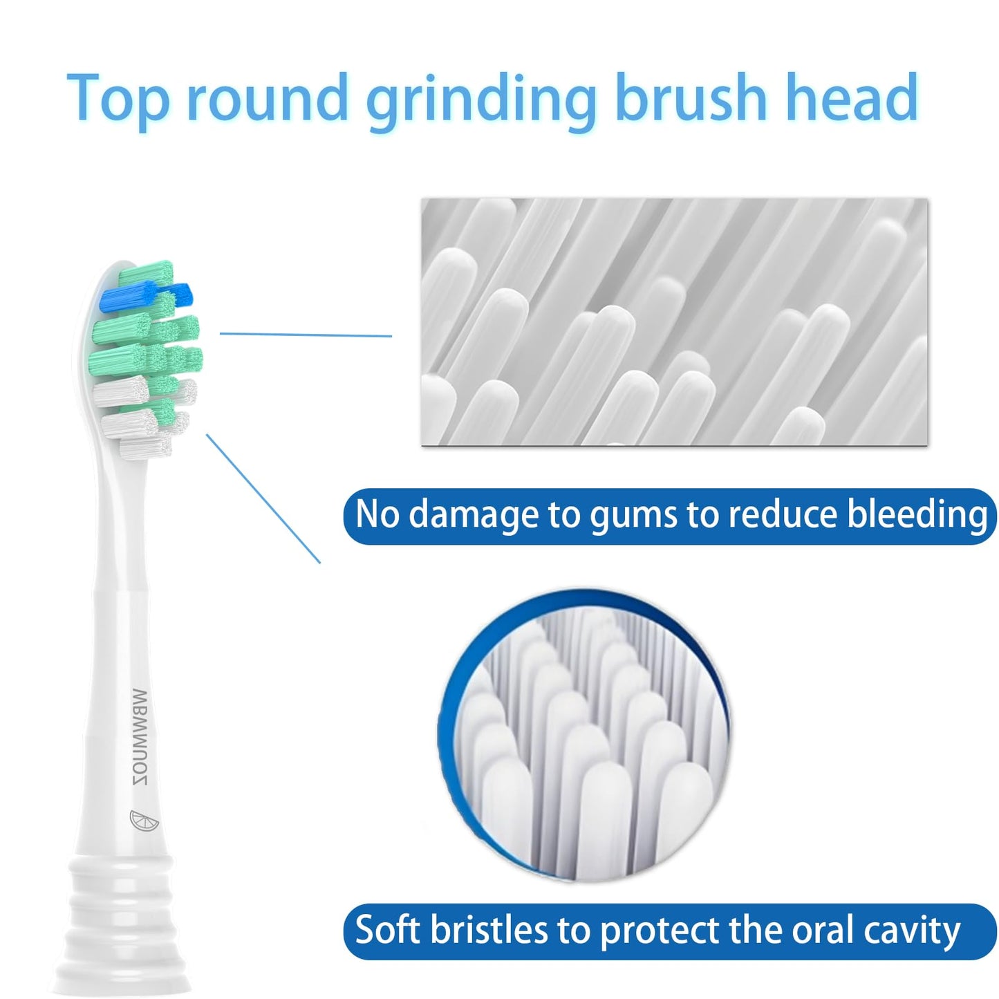 WBWMUOZ Toothbrush Replacement Heads Compatible with Philips Sonicare, 8 Pack