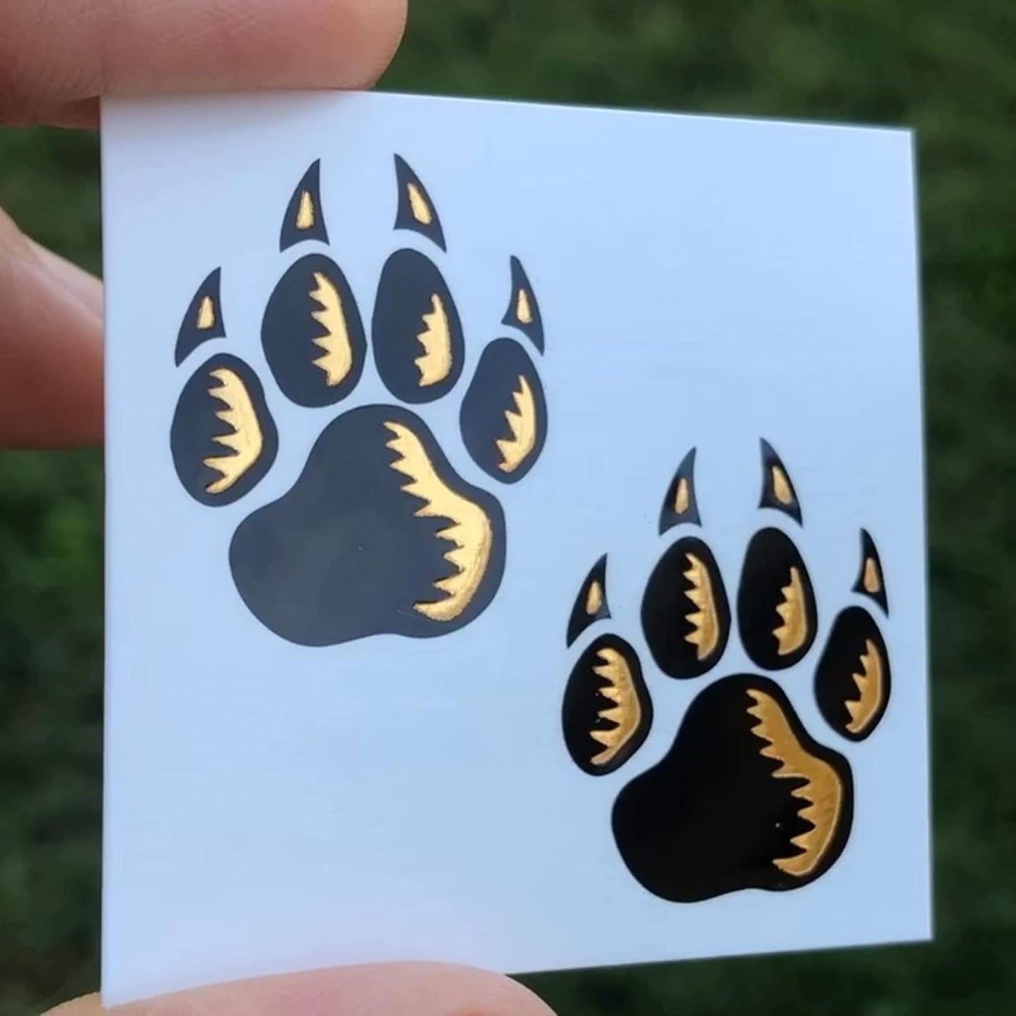 Metallic Gold & Black Wolf Paw Prints Temporary Tattoos - Pack of 48 | Perfect for School Spirit & Cheerleading
