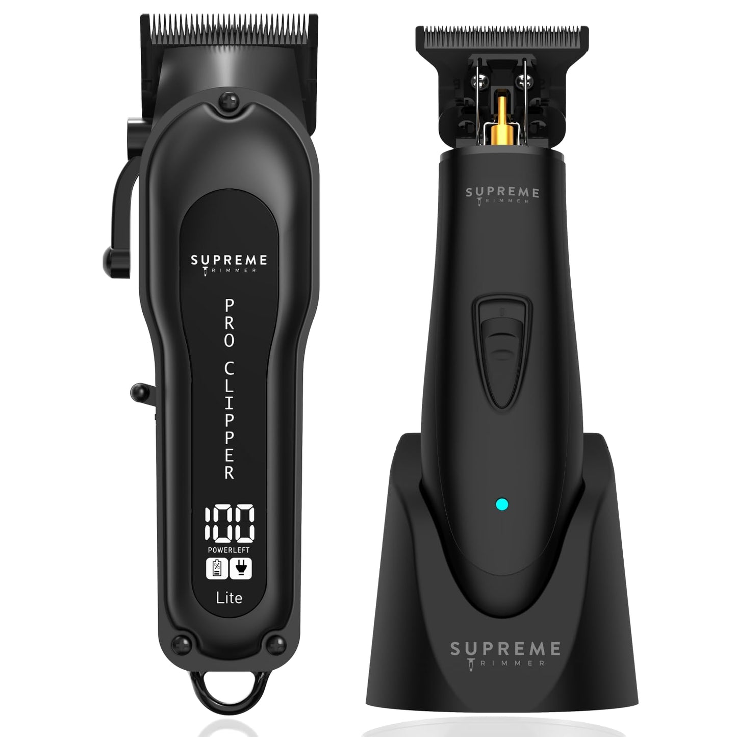 Supreme Trimmer Pro Clipper All Metal w/Fade Blade | 300 Min Run Time Professional Clipper Set, Cordless Beard Trimmer | STC5030 Red