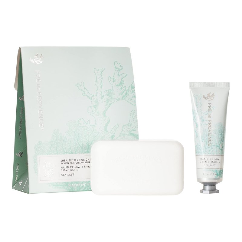 Pre de Provence Gift Set Collection 150 Gram Soap Bar & 1 fl oz Hand Cream, Sea Salt
