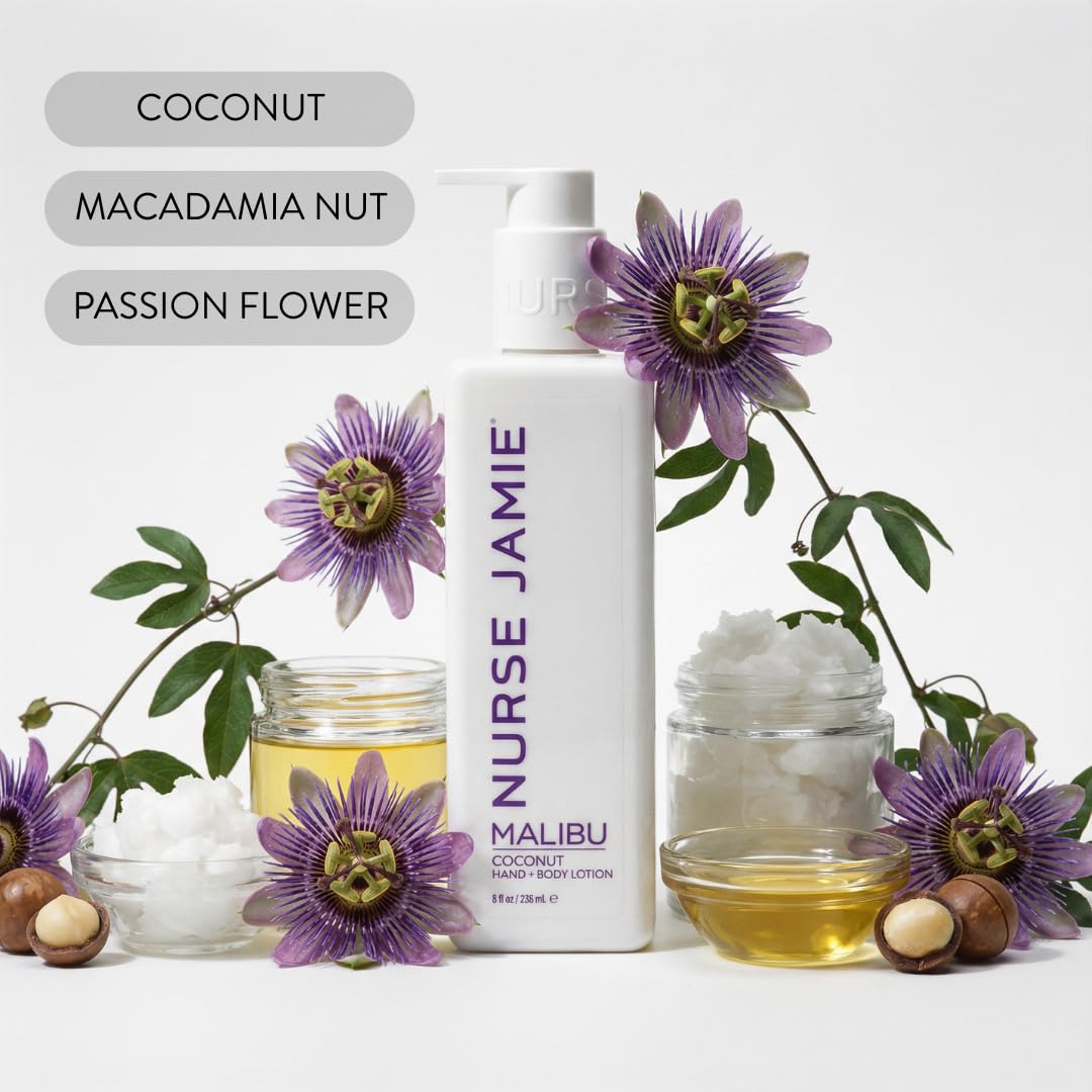 Nurse Jamie Malibu Coconut Body Wash & Body Lotion Set, Moisturizing, 16 oz