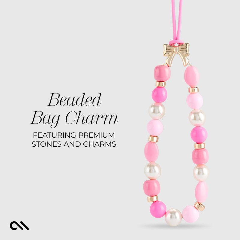 Case-Mate Bag Charm for Tote, Bag, Handbags, Purse and Cooler - Ballet Pink Pearl, Colorful Beads with Soft Silicon Loop [6 inch] - Beach-Ready, Stylish, Cute Beaded Charm - Waterproof and Non-Tarnish