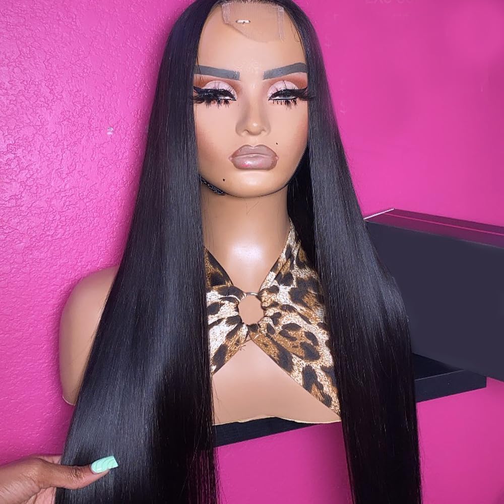 FEHOKA Brazilian 2x6 HD Lace Closure Straight Lace Closure 100% Virgin Human Hair Closure Natural Hairline Middle Part Kim K 2 By 6 Closure With Baby Hair (16 Inch, 2x6 Closure)
