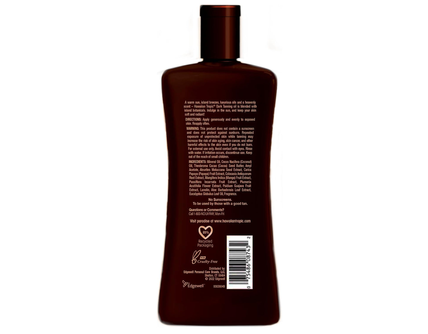 Hawaiian Tropic Dark Tanning Oil Original 8 oz (Pack of 2)