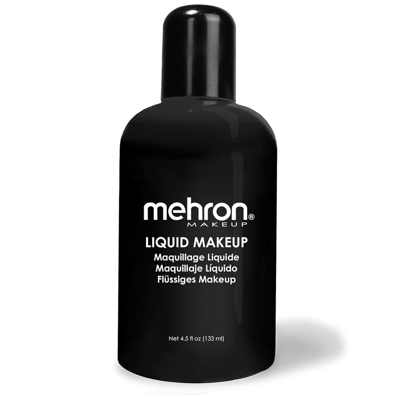 Mehron Liquid Makeup - Versatile Face & Body Paint for Halloween | Airbrush Compatible, 4.5 oz (Black)