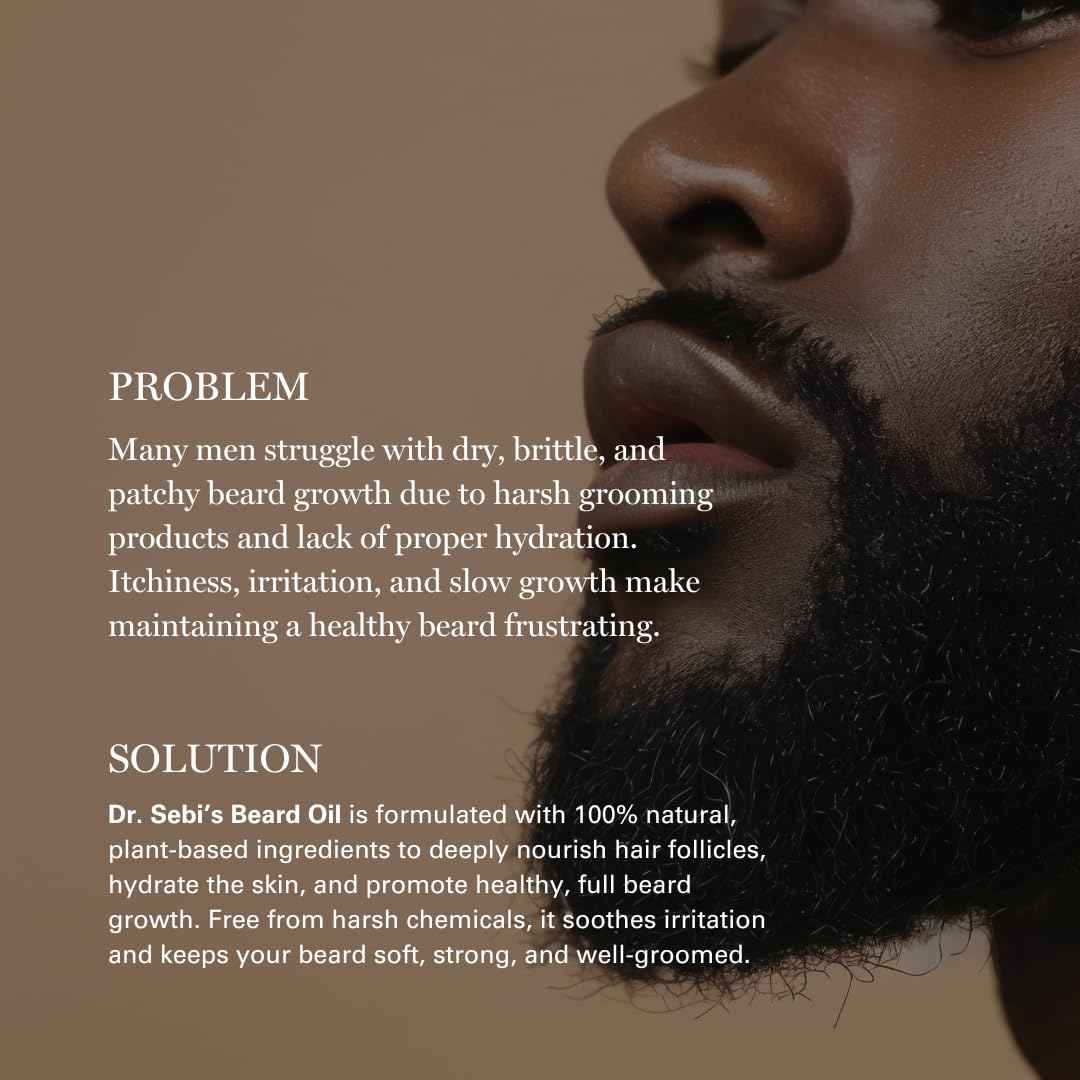 Beard Oil for Men with Batana Oil - Strengthens, Moisturizes & Supports Natural Beard Growth - Dr. Sebi Beard Conditioner for Grooming with Argan, Jojoba & Grapeseed & Oils - 1 fl oz