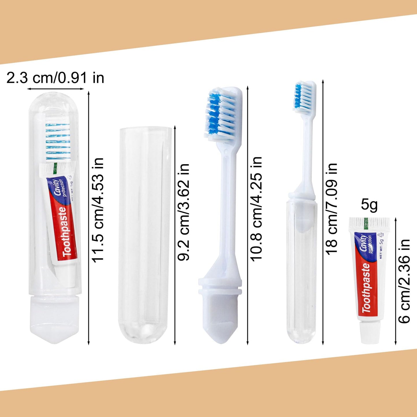 Lilingsty Toothbrush and Toothpaste Travel, Individually Packaged with Storage Box, Foldable Storage, Toothbrush Travel Size is Suitable for Camping, Business Trip (100-PACK)