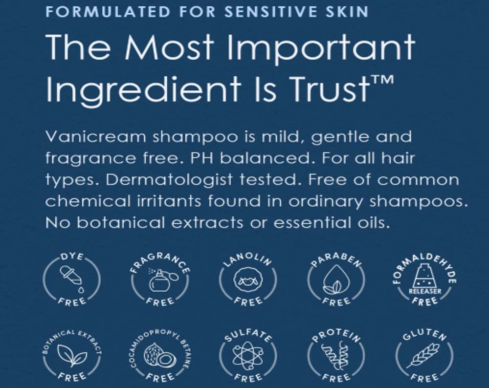 Vanicream Shampoo for Sensitive Skin, Dermatologist Tested, Free of Dyes, Fragrance, Parabens and Formaldehyde Releasers, Sulfate-Free, 12 fl oz (Pack of 3)