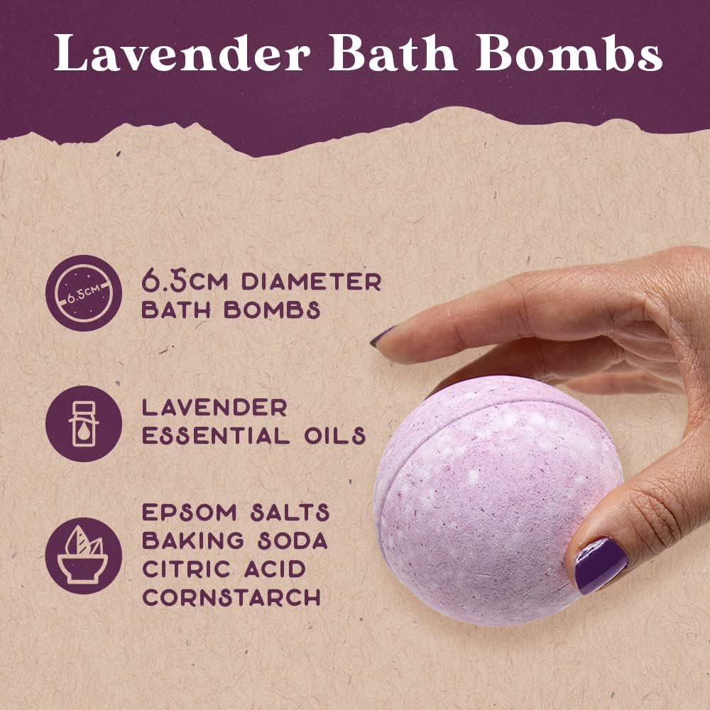 Purple Canyon Spa Gift Box - Relaxing Lavender Stress Relief Gift for Women | All-Natural Ingredients | 6-Piece Set