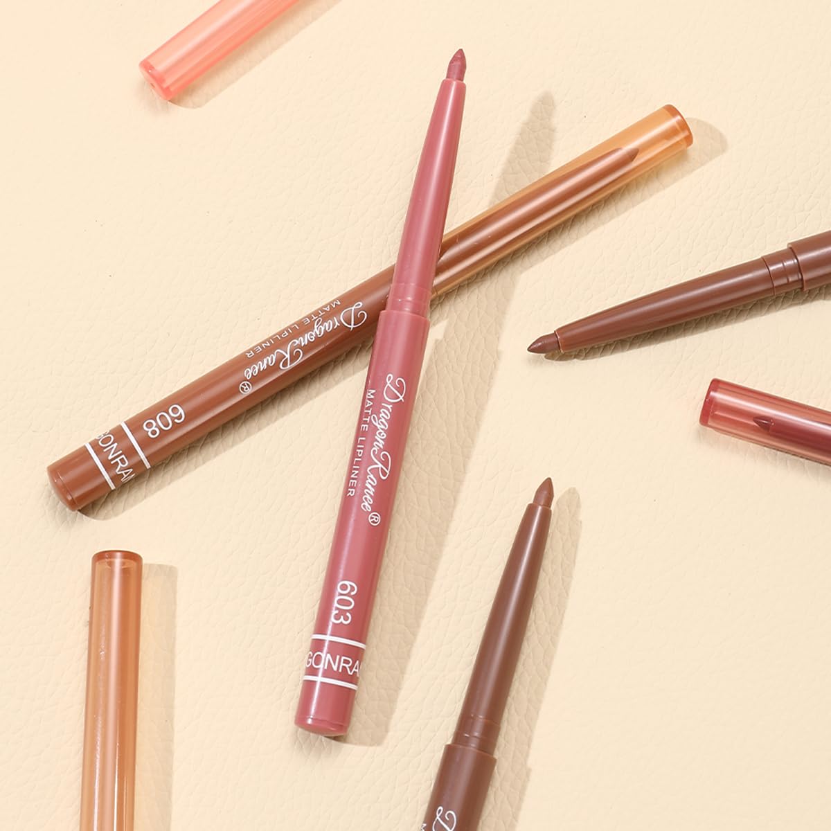 Baorder 12PCS Pink Creamy Matte Lip Liner Pencil Set for Women