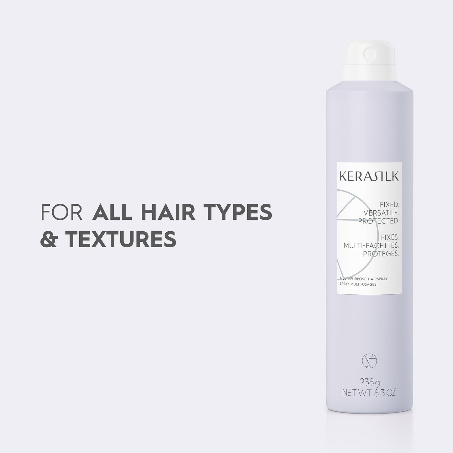 KERASILK Multi-Purpose Hairspray | Creates Long-Lasting Touchable Hold | Finishes & Locks in Hairstyles | Quick Drying | With Heat Protection & Humidity Protection | 300ml