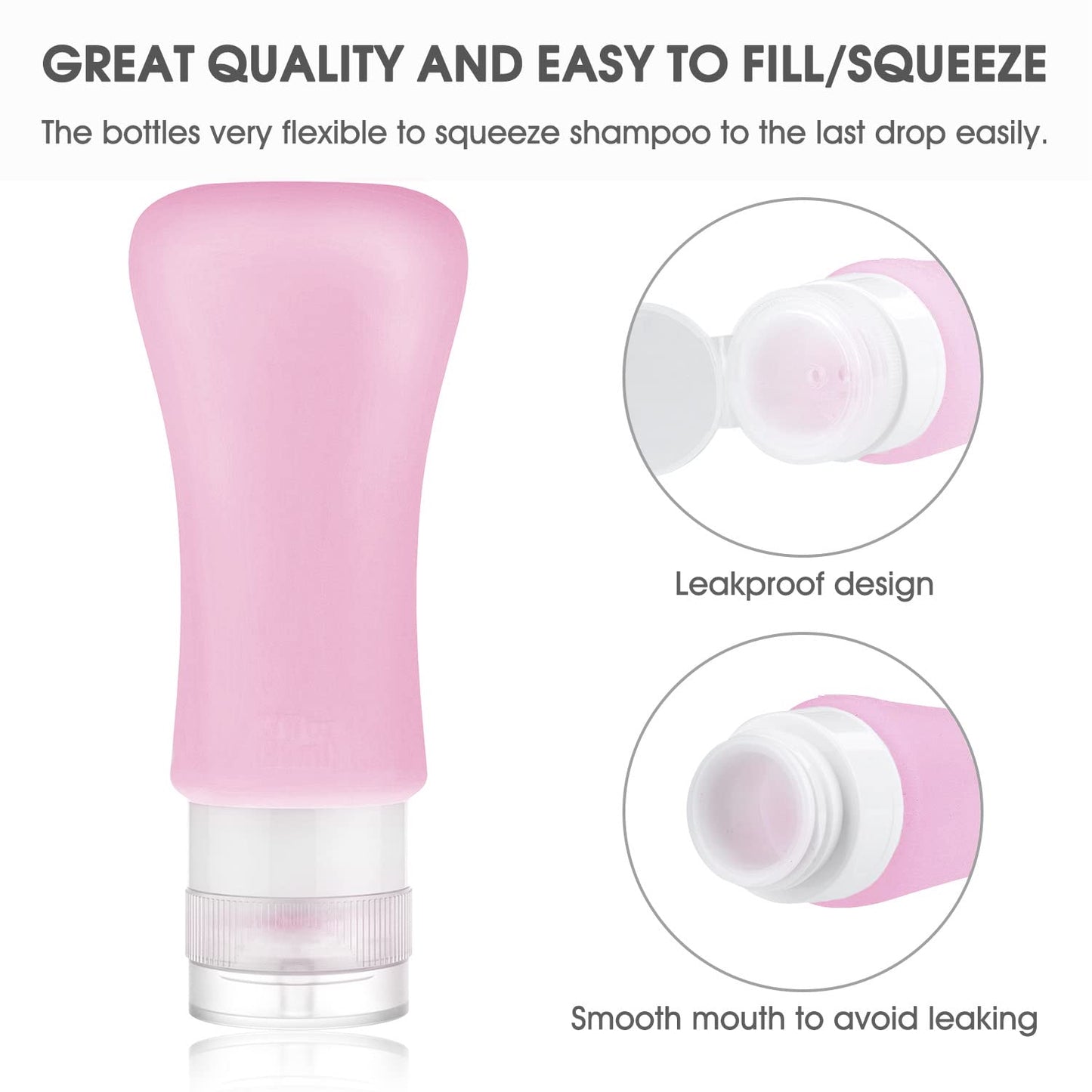 Teapile 20 Pack Travel Bottles, 3oz 2oz Leak Proof Travel Accessories Toiletries,Travel Shampoo And Conditioner Bottles,Perfect for Business or Personal Travel, Fun Outdoors Silicone 20 Pieces