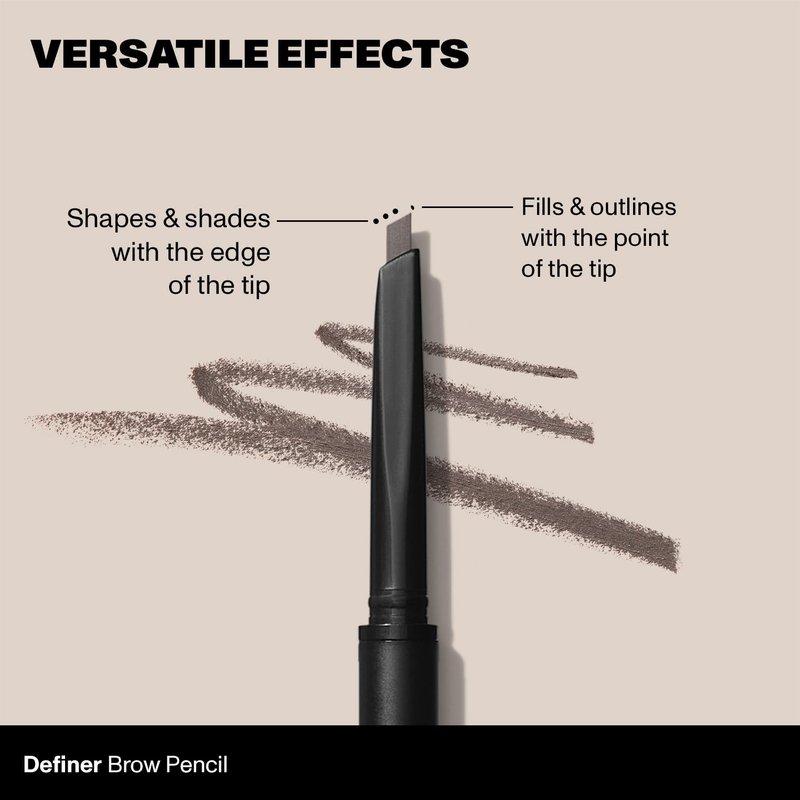 Morphe Definer Dual-Ended Brow Pencil - Precision Slanted Tip for Shaping & Filling | Smooth No-Tug Formula, Praline (0.003 oz)